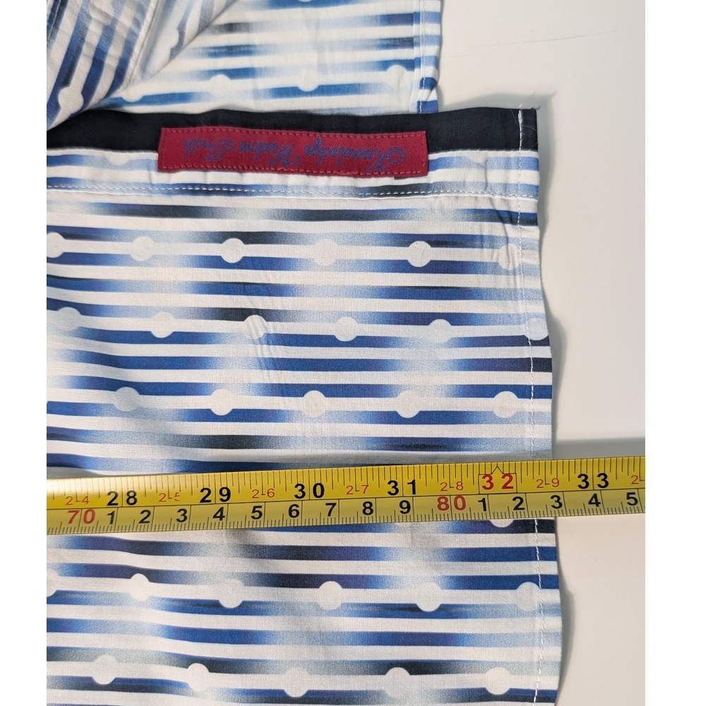 Robert Graham X Button Down‎ Shirt Men 2XL Blue Geometric Stripe Stretch - Picture 9 of 9